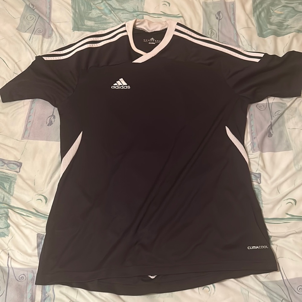 Adidas black and white shirt. Size medium